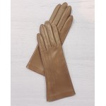Женские перчатки кожаные с подкладкой мод-247 тауп
