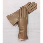 Женские перчатки кожаные с подкладкой мод-247 тауп