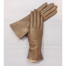 Женские удлиненные кожаные перчатки GlovesUA мод.247 тауп (без банта /без перфорации)