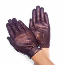 Мужские перчатки кожаные с ремешком мод.541 слива
