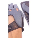 Чоловічі комбіновані автомобільні рукавички GlovesUA мод.275 петролеум/чорний (чорний ремінець, шов усередину, кнопка обтягнута)