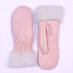 Жіночі рукавиці GlovesUA шкіряні з хутром мод.168 рожеві (овчина)