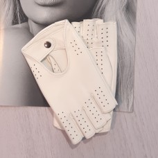 Жіночі рукавички для водіння GlovesUA мод.245 білі (без отв/шов всередину)