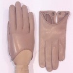 Жіночі шкіряні рукавички GlovesUA мод.377 екрю