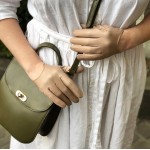 Жіночі шкіряні рукавички GlovesUA мод.377 екрю
