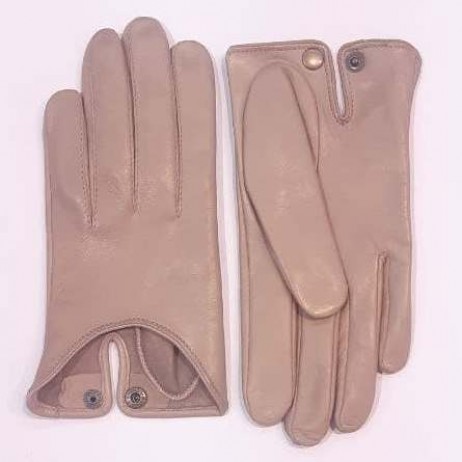 Жіночі шкіряні рукавички GlovesUA мод.377 екрю
