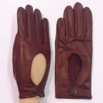 Жіночі автомобільні шкіряні рукавички GlovesUA мод.200