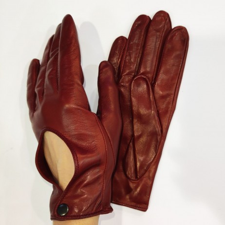 Жіночі автомобільні шкіряні рукавички GlovesUA мод.200