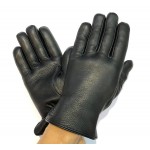 Мужские кожаные перчатки Tutemos с тиснением мод IS1113D черные