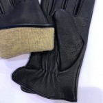 Мужские кожаные перчатки Tutemos с тиснением мод IS1113D черные