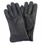 Мужские кожаные перчатки Tutemos с тиснением мод IS1113D черные