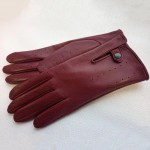 Жіночі автомобільні шкіряні рукавички GlovesUA мод.086 бордо (без отв)