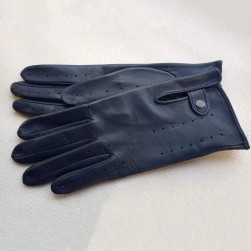 Женские автомобильные кожаные перчатки GlovesUA мод 086 джинс ( без отв)