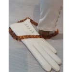 Женские кожаные перчатки GlovesUA мод 113 белые