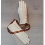 Жіночі шкіряні рукавички GlovesUA мод.113 білі - Шкіряні Жіночі шкіряні рукавички GlovesUA мод.113 білі