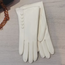 Жіночі шкіряні рукавички GlovesUA мод.113 білі