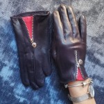 Жіночі шкіряні рукавички GlovesUA мод.435 баклажан / кардинал - Без підкладки Жіночі шкіряні рукавички GlovesUA мод.435 баклажан / кардинал