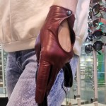 Женские автомобильные кожаные перчатки  GlovesUA мод 200 гнилая вишня