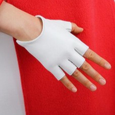 Женские перчатки митенки кожаные GlovesUA мод.315 белые (без отв , без перфорации)