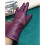 Женские кожаные перчатки GlovesUA мод 001 (без 3 полос) слива
