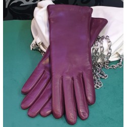 Женские кожаные перчатки GlovesUA мод 001 (без 3 полос) слива