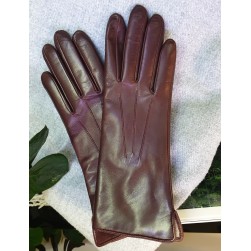 Женские кожаные перчатки GlovesUA мод 001 слива