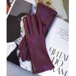 Жіночі шкіряні рукавички GlovesUA мод.001 зливу (без 3 смуг, кольорові стрілки)