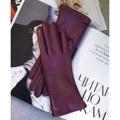 Жіночі шкіряні рукавички GlovesUA мод.001 зливу (без 3 смуг, кольорові стрілки)