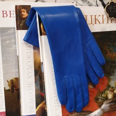 Довгі жіночі шкіряні рукавички GlovsUA мод.052-40 блакитні Довгі жіночі шкіряні рукавички GlovsUA мод.052-40 блакитні