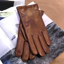 Мужские перчатки кожаные GlovesUA мод 066 коньяк
