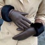 Женские кожаные перчатки GlovesUA мод 146 ашез