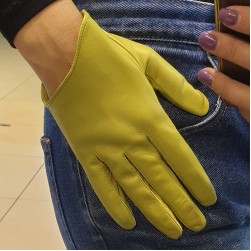 Женские перчатки кожаные GlovesUA мод 316 желтые