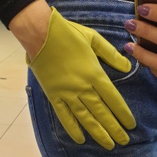 Жіночі рукавички шкіряні GlovesUA мод.316 жовті