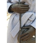 Женские кожаные перчатки GlovesUA мод 438 черные (перфорированная кожа)
