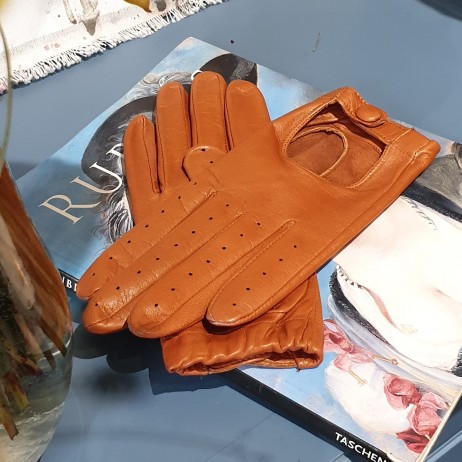 Жіночі шкіряні рукавички GlovesUA мод.540 коньяк