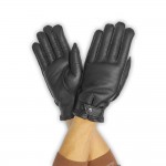 Перчатки мужские из кожи премиум-класса на меху GlovesUa мод.272, Черные (овчина)