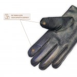 Рукавички чоловічі сенсорні із комбінованої шкіри GlovesUA мод.430, Альпійський зелений/Чорний Рукавички чоловічі сенсорні із комбінованої шкіри GlovesUA мод.430, Альпійський зелений/Чорний