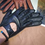 Чоловічі шкіряні рукавички для водіння авто GlovesUA мод.275 (оленяча шкіра , без кісточок)