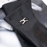 Жіночі рукавички шкіряні з підкладкою з вовни GlovesUA мод.078 чорні