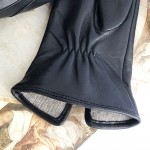 Женские перчатки кожаные с подкладкой из шерсти GlovesUA мод.407 черные