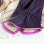Женские перчатки кожаные с подкладкой из шерсти GlovesUA мод.407 Фиолетовый/Стрелки фуксия