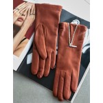 Жіночі рукавички шкіряні з підкладкою з вовни GlovesUA мод.185 Коньяк