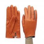 Жіночі рукавички шкіряні GlovesUA мод.394 Помаранчеві