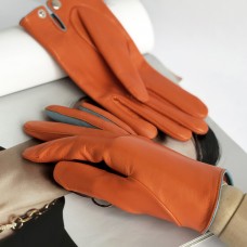 Женские перчатки кожаные GlovesUA мод.394 Оранжевые Женские перчатки кожаные GlovesUA мод.394 Оранжевые