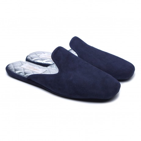 Комнатные тапочки женские Pellagio 3940 синяя замша