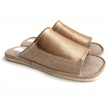 Комнатные тапочки женские Pellagio 360 бежевий+золото