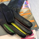 Женские перчатки кожаные мод.394 черные