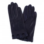 Женские перчатки кожаные мод.359 темно-синий