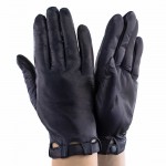 Женские перчатки кожаные мод.359 темно-синий