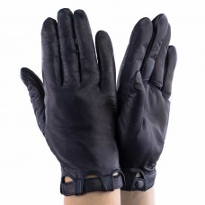 Женские перчатки кожаные  мод.359 темно-синие